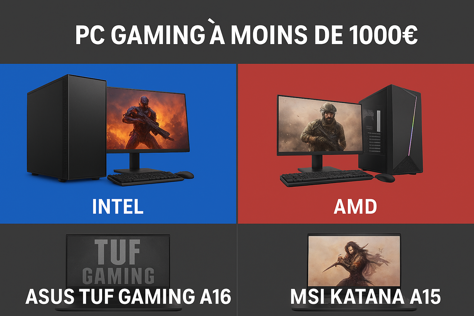 Les meilleurs PC gaming à moins de 1000 € en septembre 2025 : nos configs fixes et portables testés